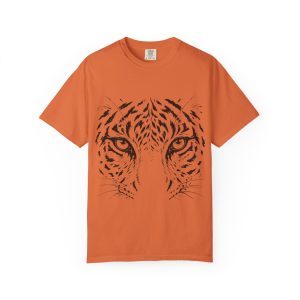 Rust-orange Tiger Face T-shirt, front view.