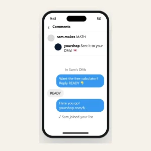 Chat Manager: a keyword comment sends the freebie by DM and the person joins your email list